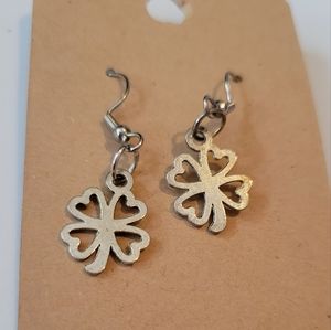 Four leaf clover charm earrings